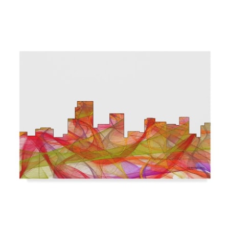 Marlene Watson 'Parsippany New Jersey Skyline Swirl' Canvas Art,22x32